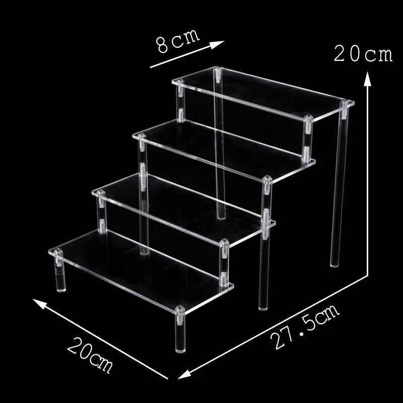 Acrylic Display Risers 2-5 Tiers Clear Stand for Perfumes, Jewelry, Desserts