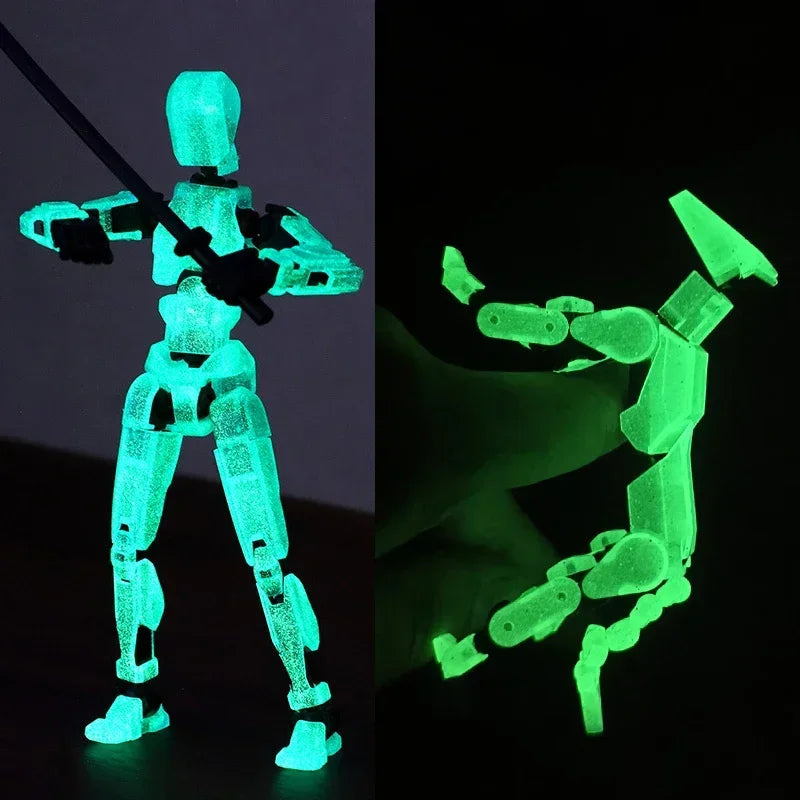 DIY Luminous Multi-Jointed Action Robot & Animal Figures Set - Movable 3D Printed Toys for Kids