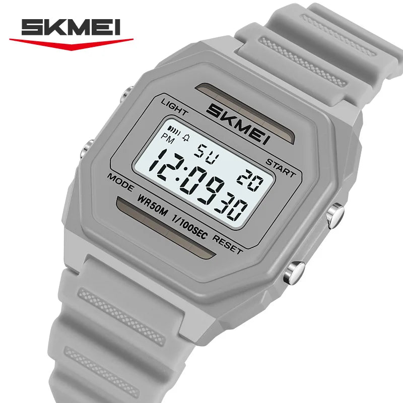 Digital Solar Power Watch for Men Waterproof Alarm Clock Wristwatch Gift