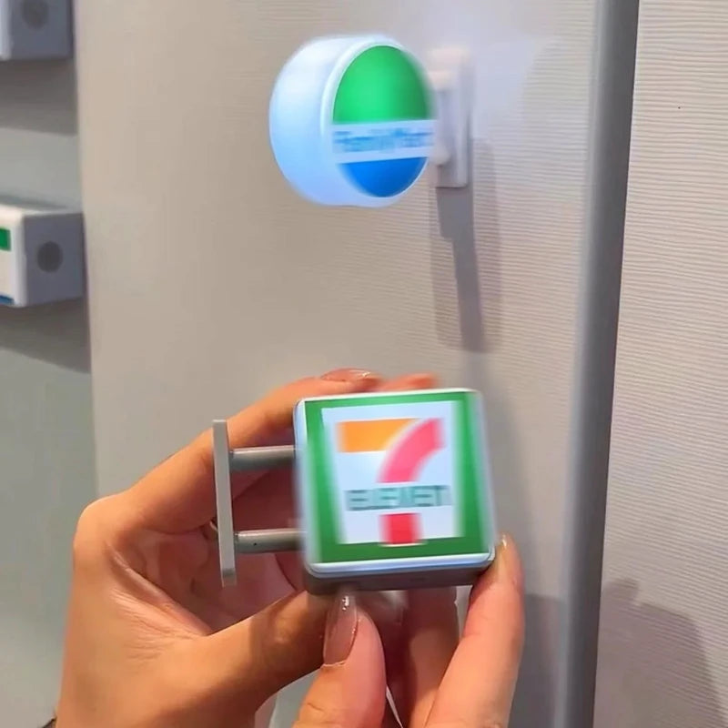 Miniature Magnetic Model Fridge Magnet Night Light Decor - Green, Grey, Yellow, White