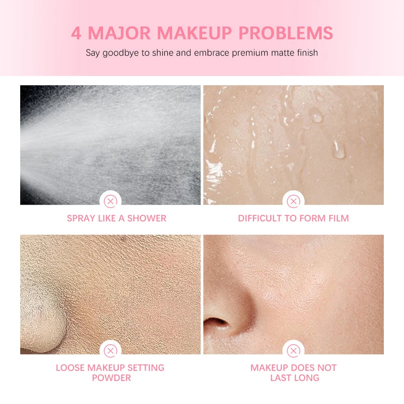 Mattifying Waterproof Setting Spray - Oil Control, Pore Tightening, Long-Lasting Makeup Fixer
