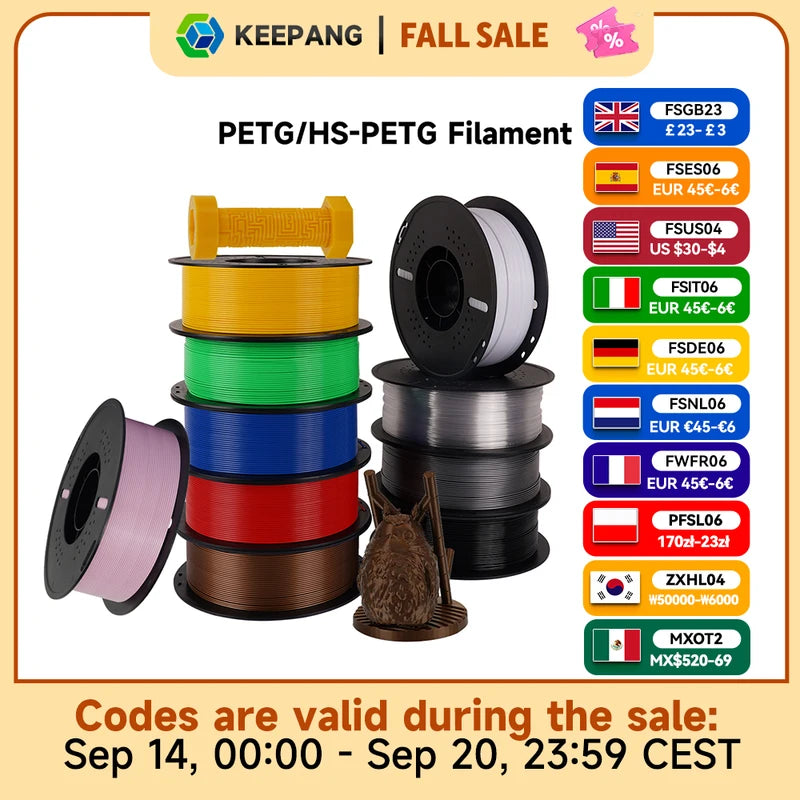 High-Speed PETG 3D Printing Filament Multicolor 1.75mm - 5/10KG Spool