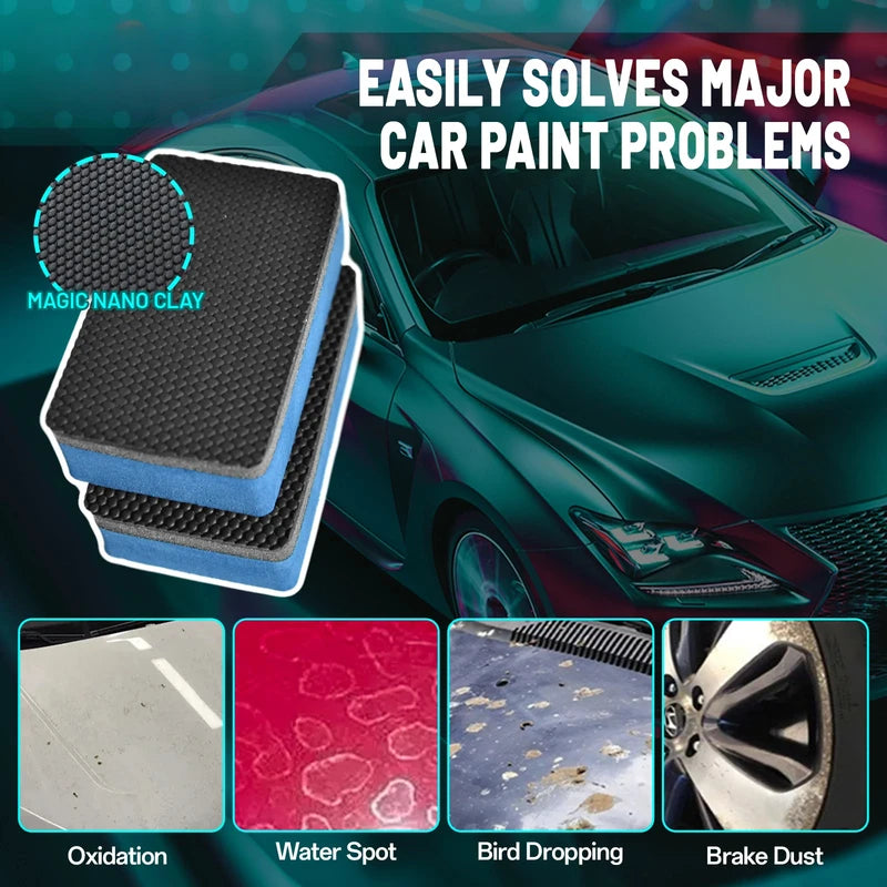 3-Layer Professional Clay Sponge for Scratch-Safe Car Detailing & Multi-Surface Cleaning