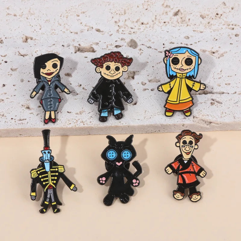 Horror Animated Character Enamel Pins Cartoon Brooch Halloween Jewelry Gift