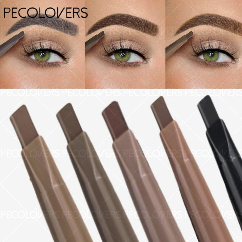 Long Lasting Double-Headed Eyebrow Pencil with Triangle Tip for Natural Makeup