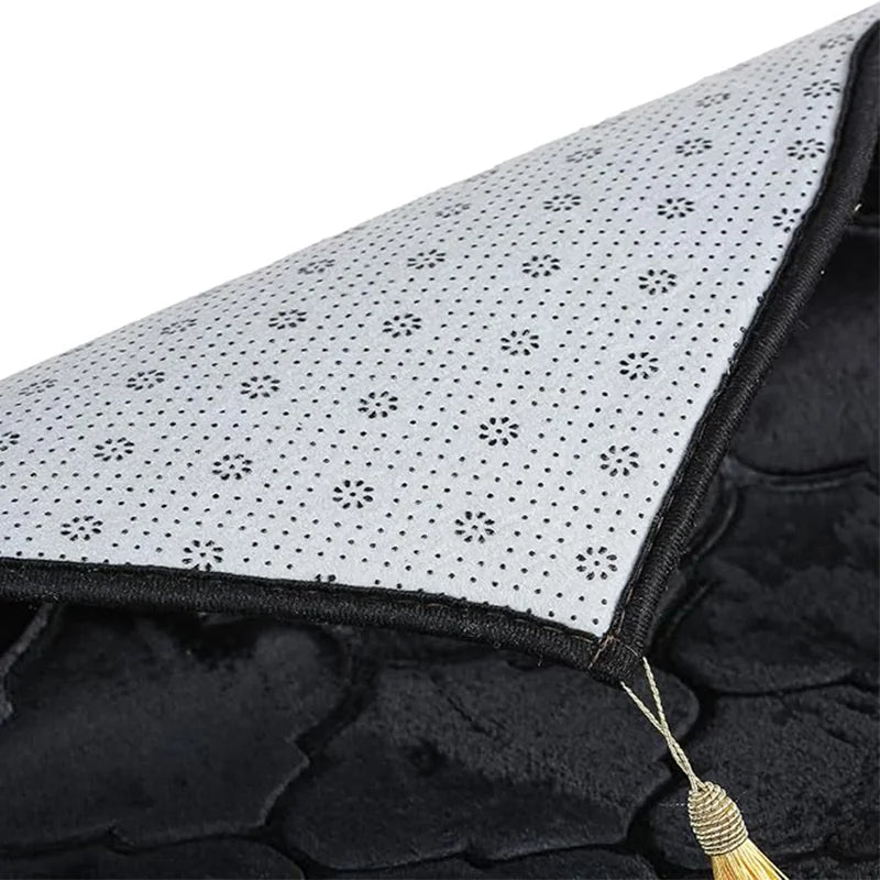 Thick Soft Prayer Mat with Tassel – Portable Embossed Cushion for Multiple Scenes