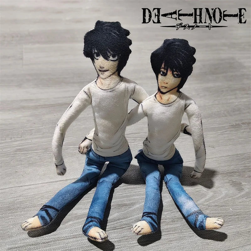 Anime Death Note L Cosplay Plush Doll - Flexible Jointed Stuffed Toy for Room Decor & Gifts