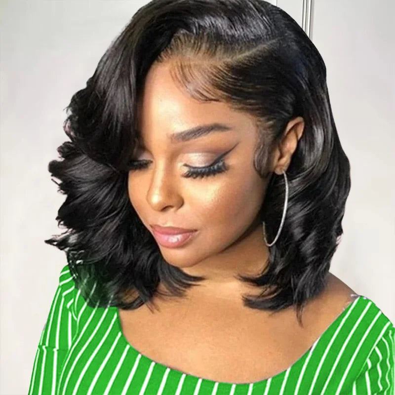 Glueless Bob Wigs Human Hair Short Body Wave Lace Front Wigs for Women