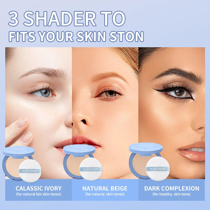 Oil Control Matte Face Powder with Mirror - Long Lasting Setting Makeup