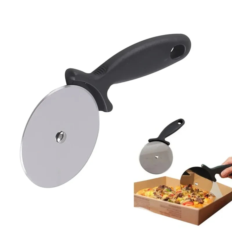 Stainless Steel Pizza Cutter Wheel with Handle - 18cm Kitchen Utensil