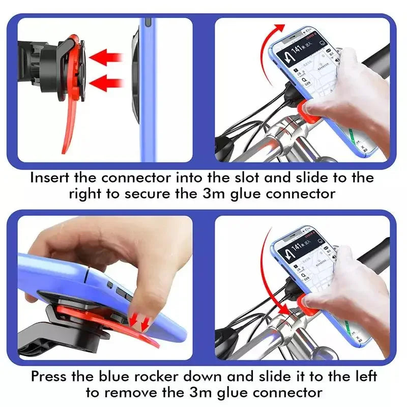 Shock-Resistant Bicycle Phone Holder with Anti-Vibration Damper & Quick Lock Handlebar Mount