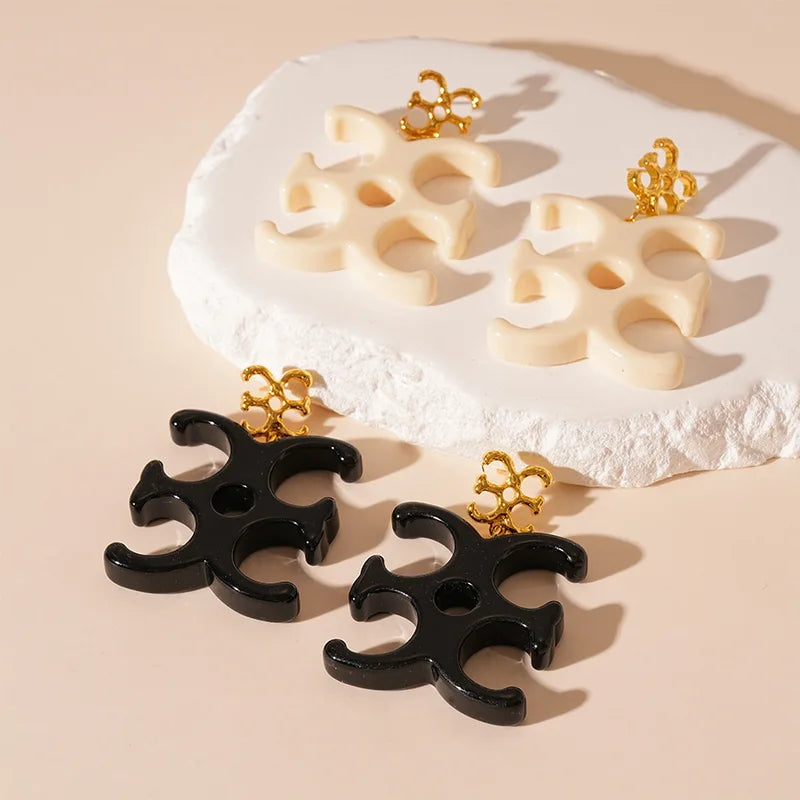Minimalist Geometric Letter Pendant Earrings - Trendy Party Jewelry for Women