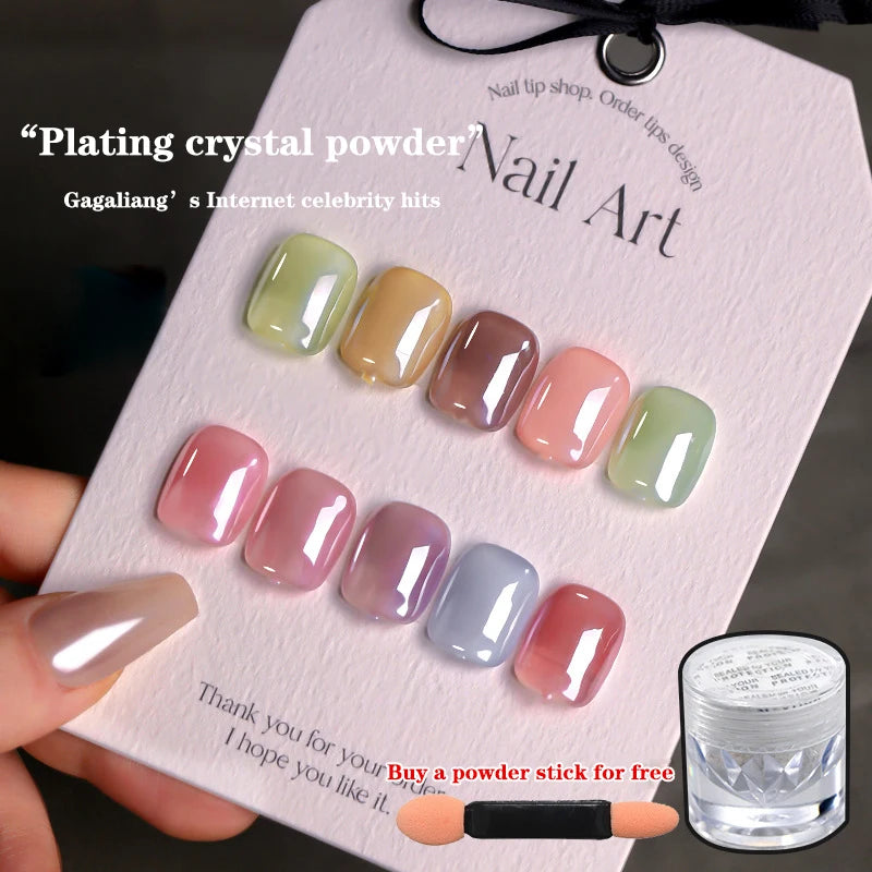 Pearl White Glitter Dust Chrome Powder for Nail Art - Moonlight Finish