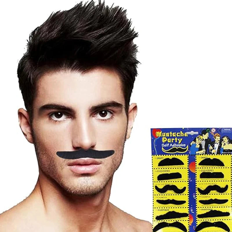 6 Pack Black Fake Beards for Pirates, Disguises & Costumes
