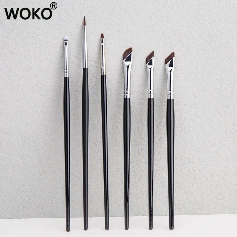 Thin Gel Eyeliner Makeup Brush Set - Flat Top & Concealer Tools, Multiple Colors
