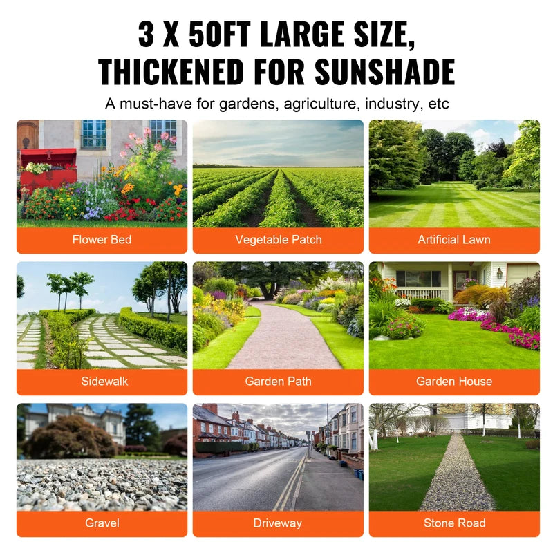 Heavy Duty Landscape Fabric 3x50 ft Weed Barrier Geotextile for Garden & Landscaping
