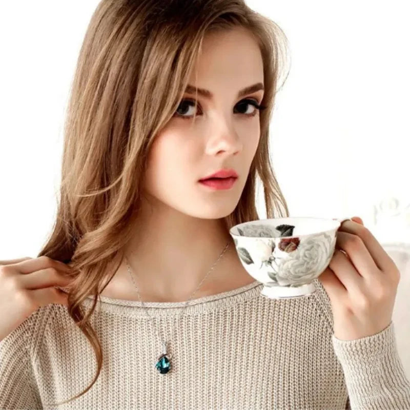 Elegant Silver Color Necklace and Earring Jewelry Set for Women Wedding