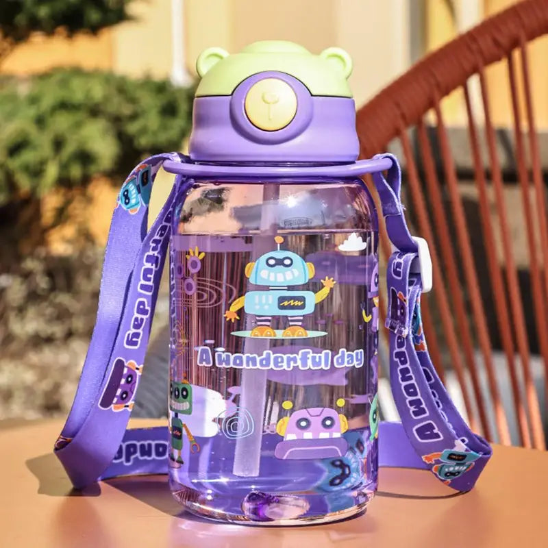 Kids Water Bottle with Straw BPA-Free Leakproof Outdoor Portable Children’s Drink Cup