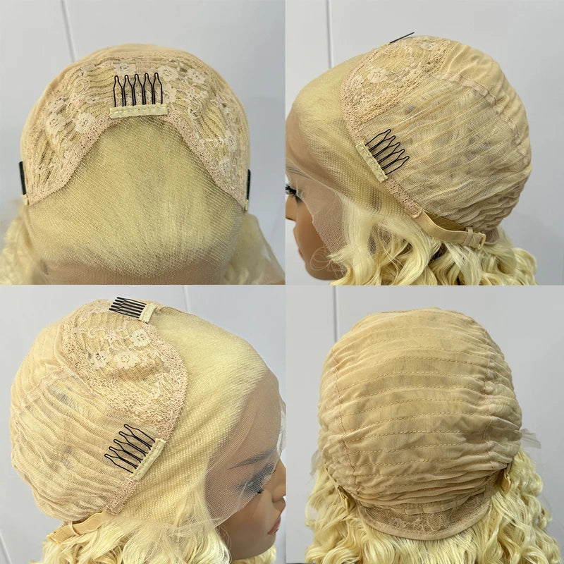 Orange Lace Front Wigs for Women Curly Synthetic Heat Resistant Hair Cosplay