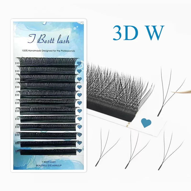 3D 5D 6D W Shape Voluminous False Eyelashes Extensions - Premade Flare Lashes