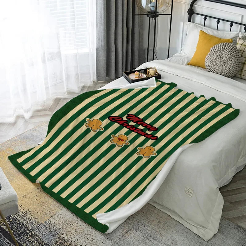 Soft Microfiber Christmas Snowflake Throw Blanket for Sofa & Bedroom