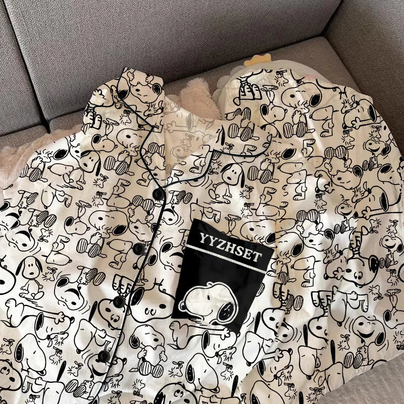 Unisex Snoopy Pajama Set - Long Sleeve & Pants Sleepwear for Men & Women