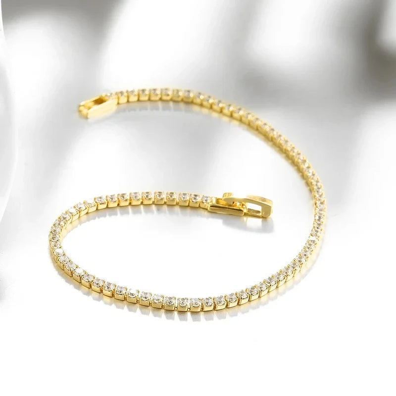 Sterling Silver Tennis Bracelet 16-19cm Zirconia Anniversary Jewelry