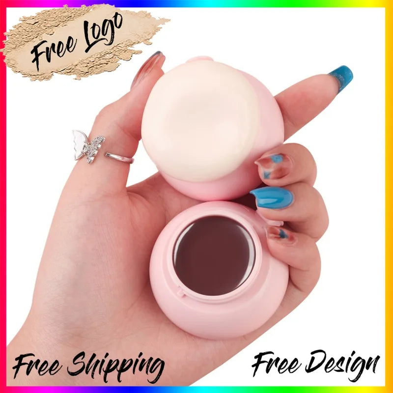 Vegan Tinted Lip Gloss with Brush - Portable Fruit Jam Lip Balm for Soft Lips