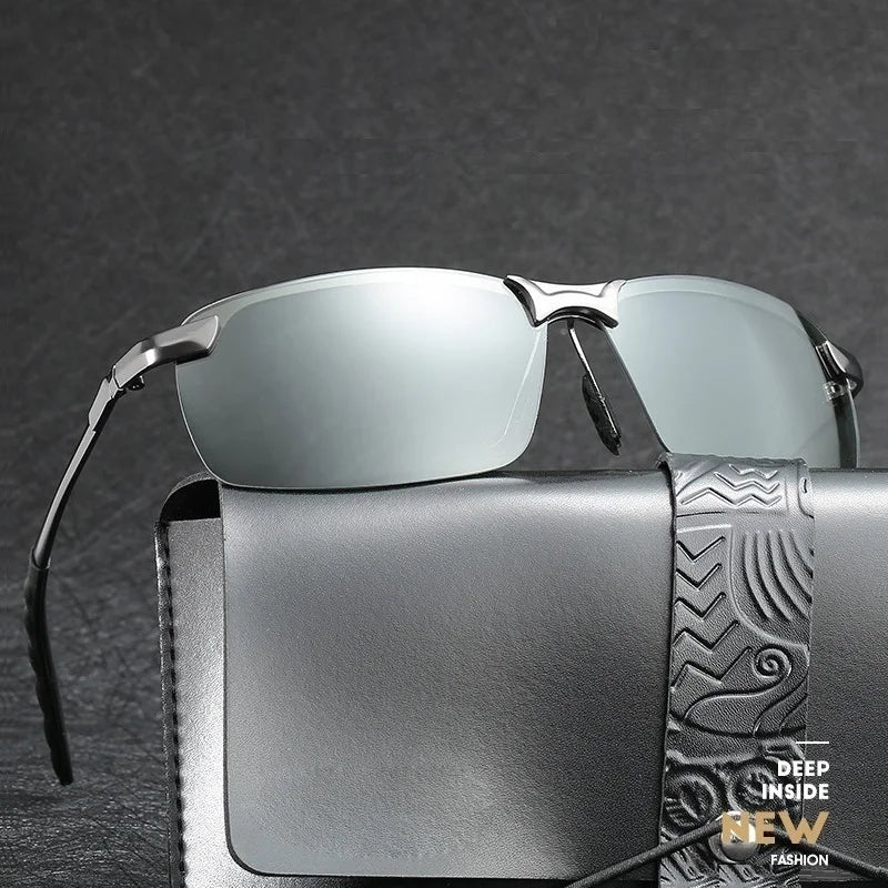 Men Photochromic Polarized Sunglasses with UV400 Protection for Driving and Fishing