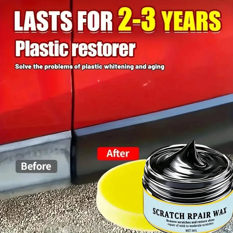Car Interior Plastic Leather Scratch Repair Wax Paste for Seats Tires & Steering Wheel