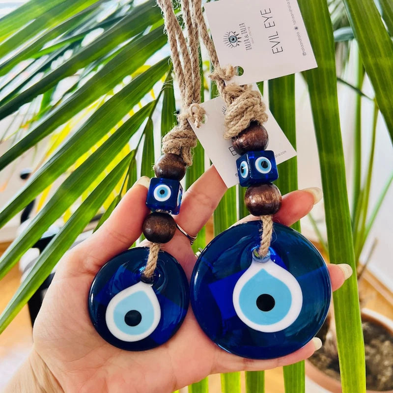 Evil Eye Wall Hanging Decor - Nazar House Protection Macrame Pendant