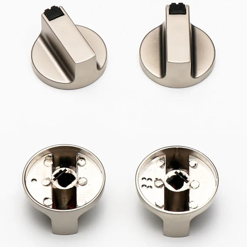 Universal Metal Gas Stove Control Knobs 6mm/8mm for Oven & Cooktop (2 Pack)