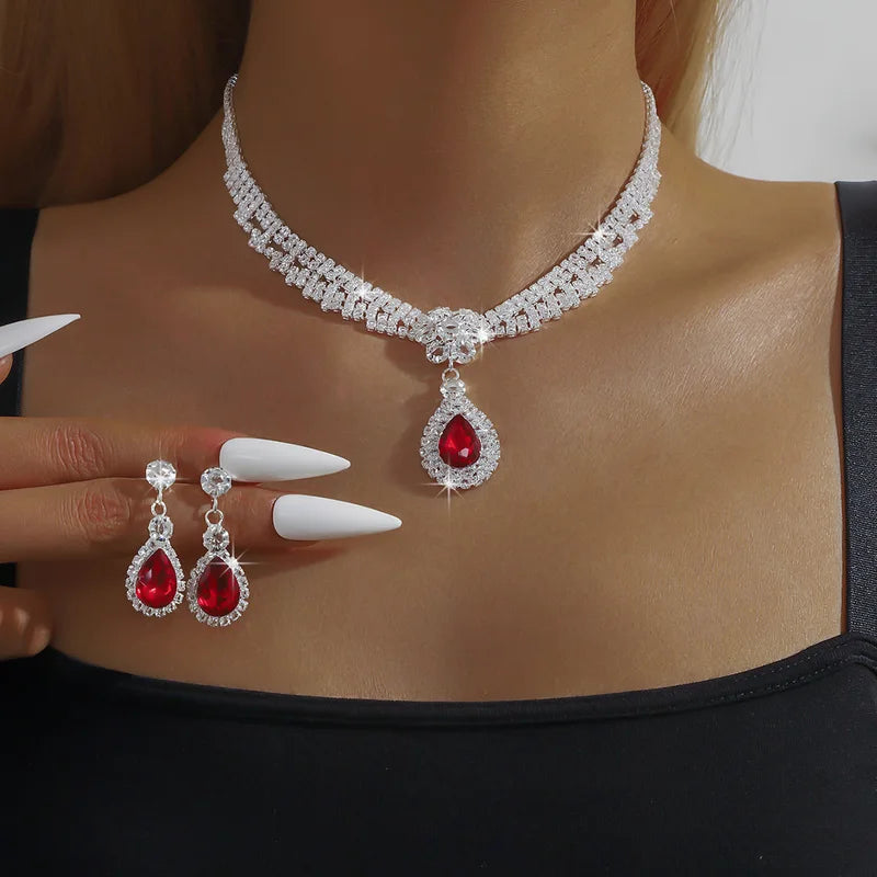 Women’s Fashion Jewelry Set Necklace Earrings Gift for Weddings Parties & Festivals