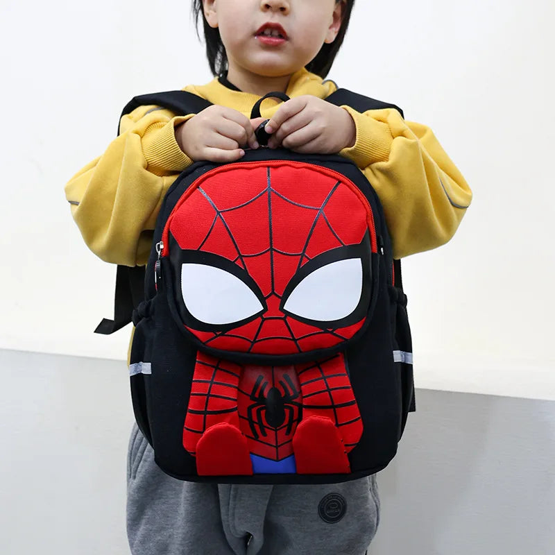 Kids Cartoon Spider-Man and Iron Man Backpack for School and Travel