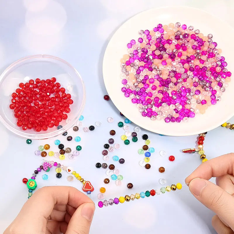 Faceted Glass Beads for Jewelry Making - Crystal Rondelle Spacer Beads 4mm-8mm