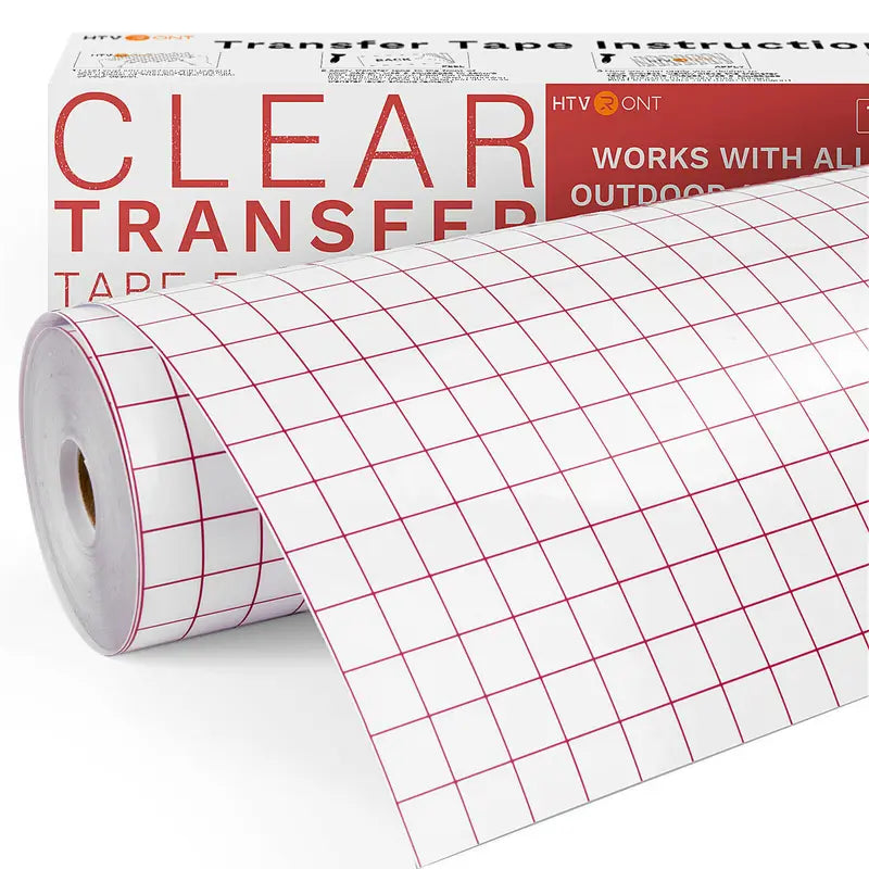 Vinyl Transfer Tape Roll for Decals and Sign Projects - Clear, Medium Tack, 12X50 FT