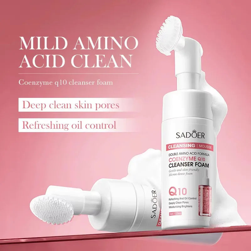 Deep Cleansing Facial Cleanser Foam for Sensitive Skin - Moisturizing & Brightening, 120ml