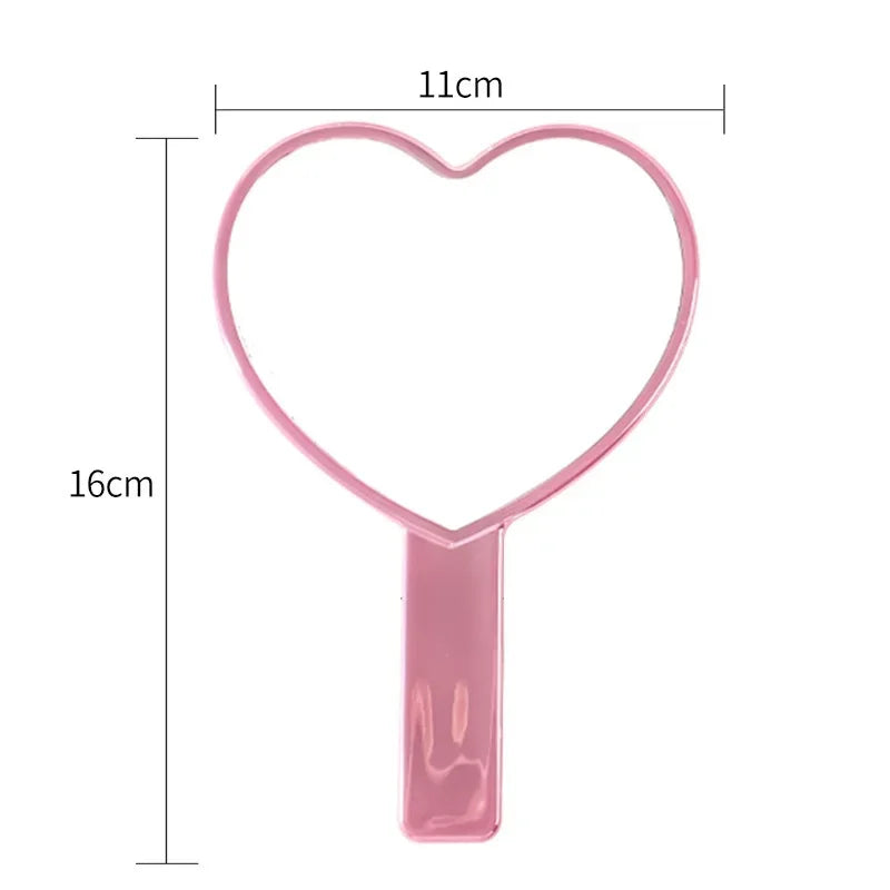 Heart-Shaped Handheld Mirror for Makeup & Beauty Spa Salon Personal Care