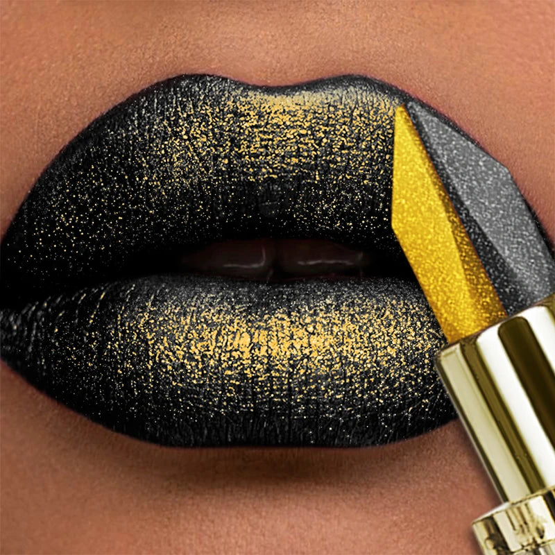 Metallic Finish Two-Tone Lipstick - Long-Lasting Hydrating Lip Tint for Women