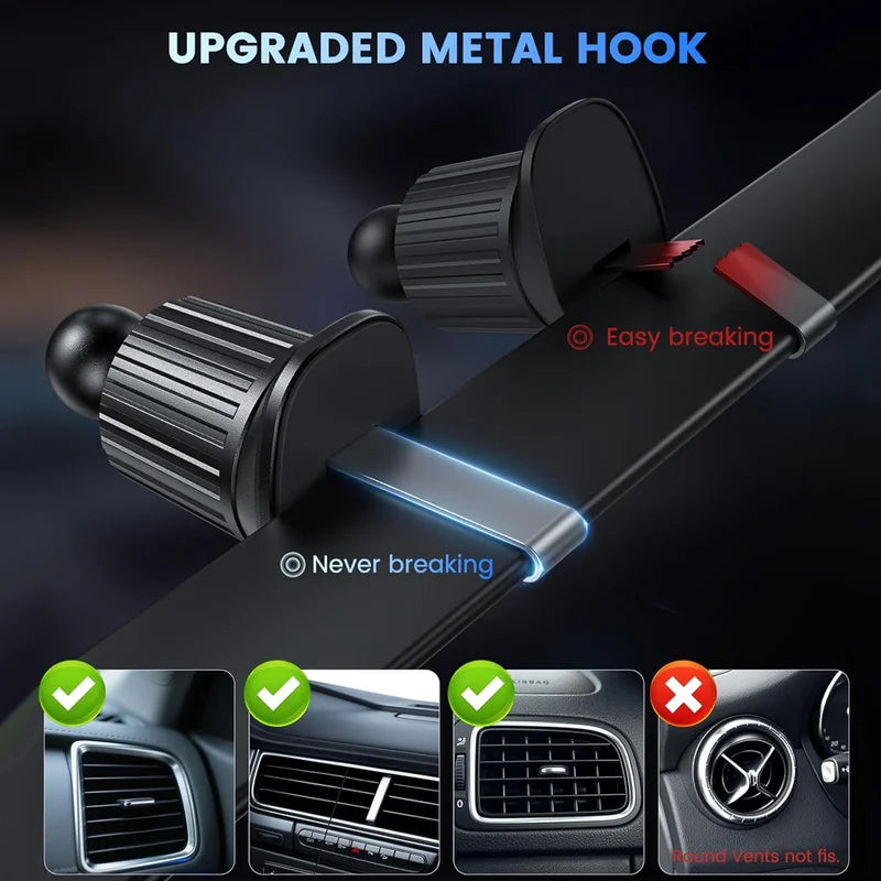 Wireless Car Phone Charger Mount with Magnetic Holder and Fast Charging 30W