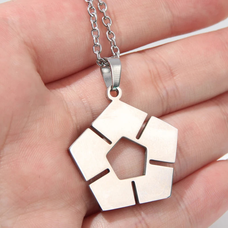Anime Blue Lock Pendant Necklace Women Soccer Sign Jewelry Silver Chain