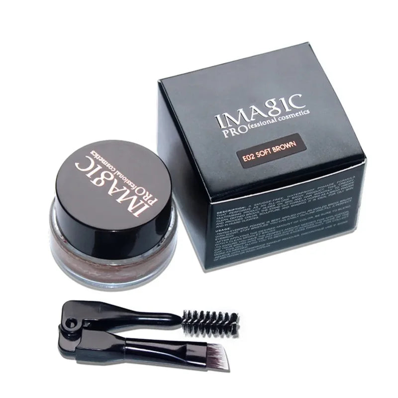 Professional Waterproof Eyebrow Gel Set - 6 Natural Colors with Brush