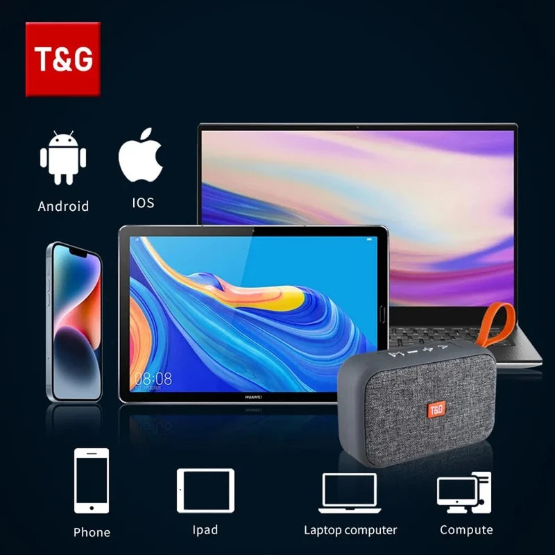 Portable Waterproof Bluetooth Speaker with FM Radio and AUX USB SD Support