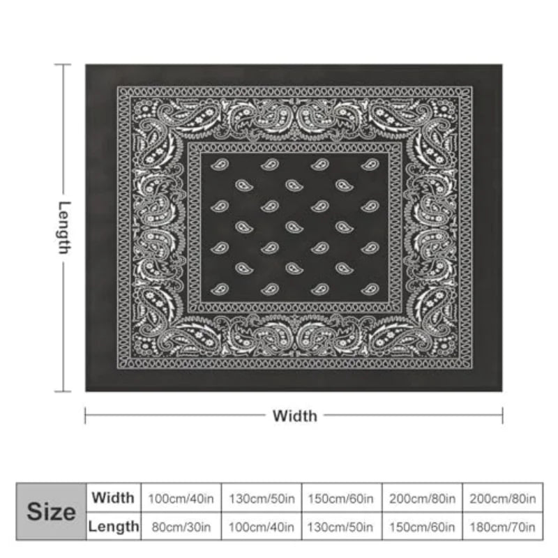 Soft Micro Plush Paisley Art Blanket - Warm Throw for Sofa & Living Room