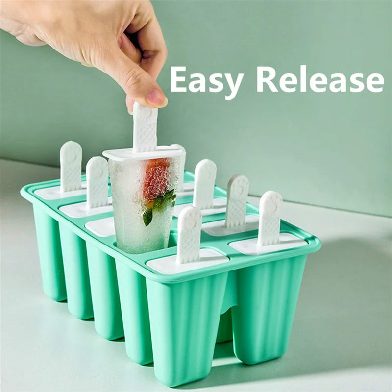 Silicone Ice Pop Molds 6/10 Holes BPA-Free Reusable Freezer & Oven Safe
