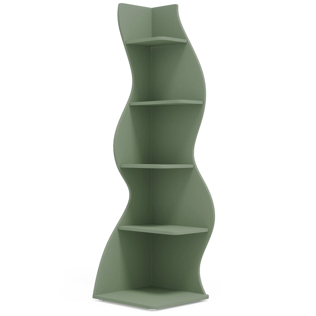 Modern 5-Tier Corner Wall Shelf - Space-Saving Bookcase & Plant Stand