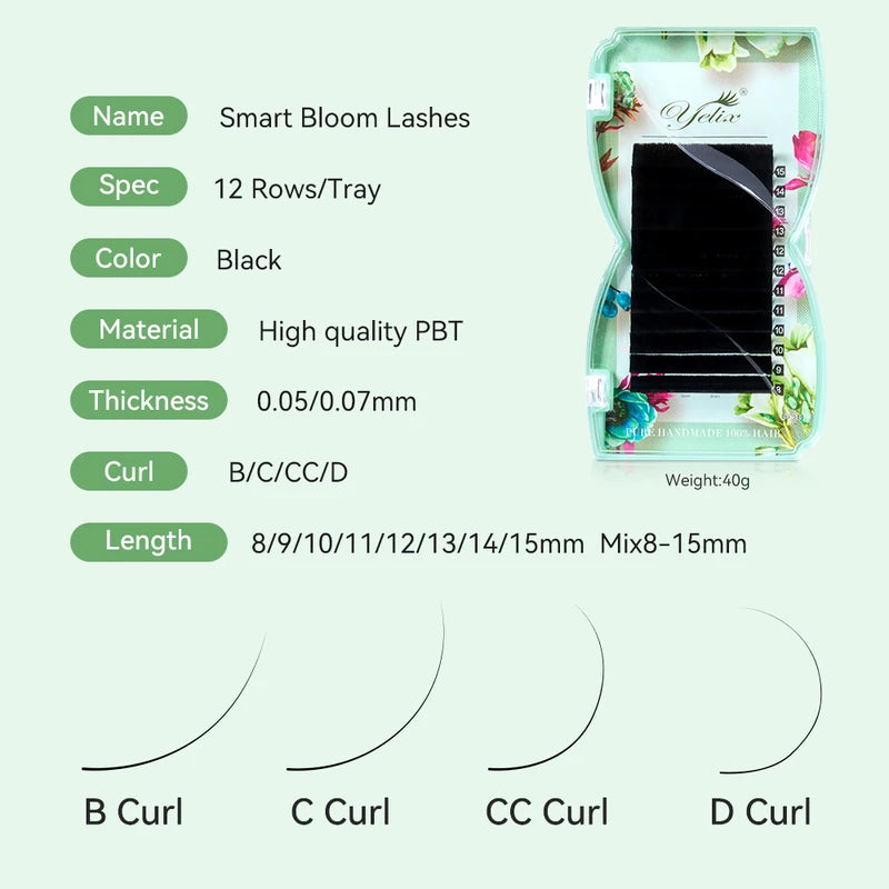 Pre-Made Volume Eyelash Extensions Fans - Multiple Curl, Thickness & Length Options