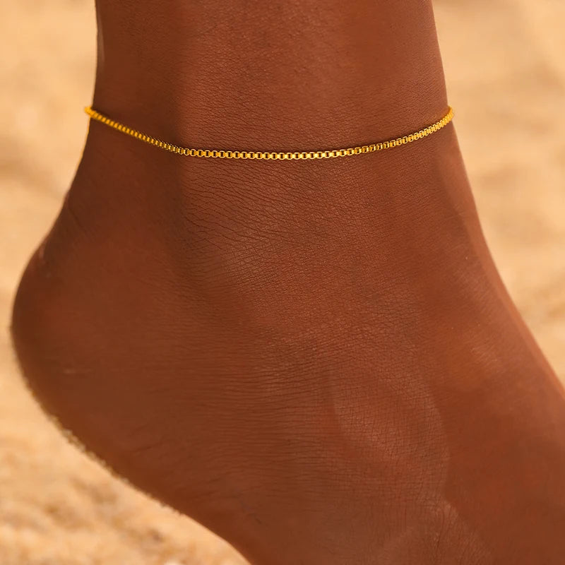 Minimalist Stainless Steel Anklet for Women - Durable Non-Fading Jewelry
