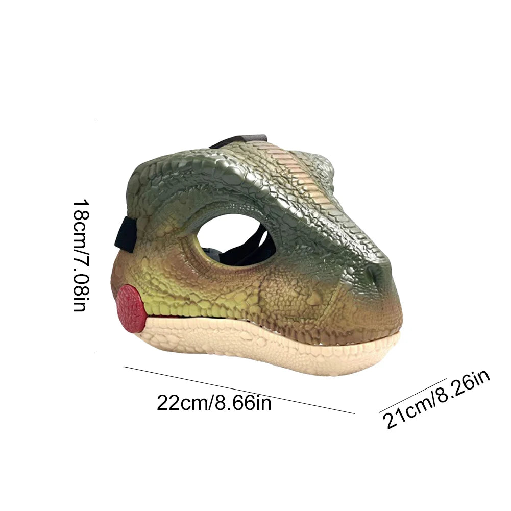 Movable Jaw Dinosaur Mask with Sound Effects for Halloween & Cosplay