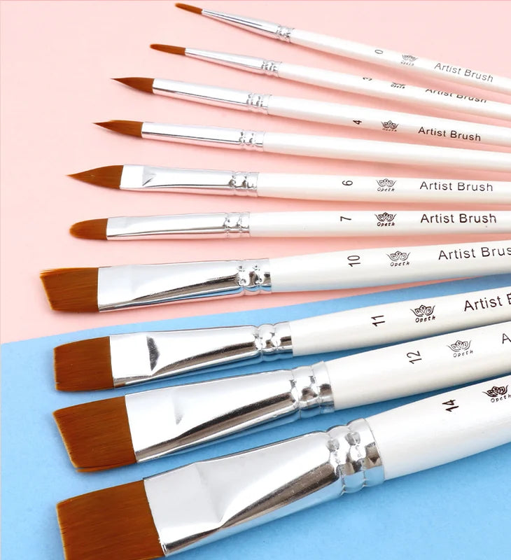 Professional Face Painting Brush Set - 10 Durable Makeup Art Tools with Nylon Bristles